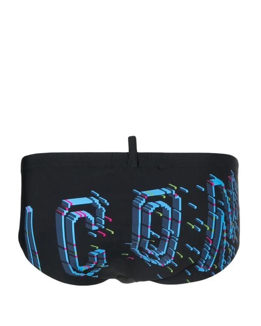 DSquared² Blue Icon-Print Swim Trunks for men