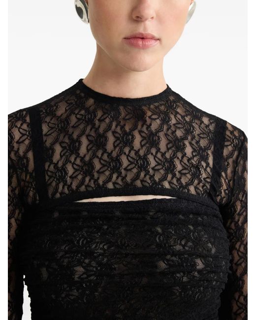 Patou Black Lace Midi Dress