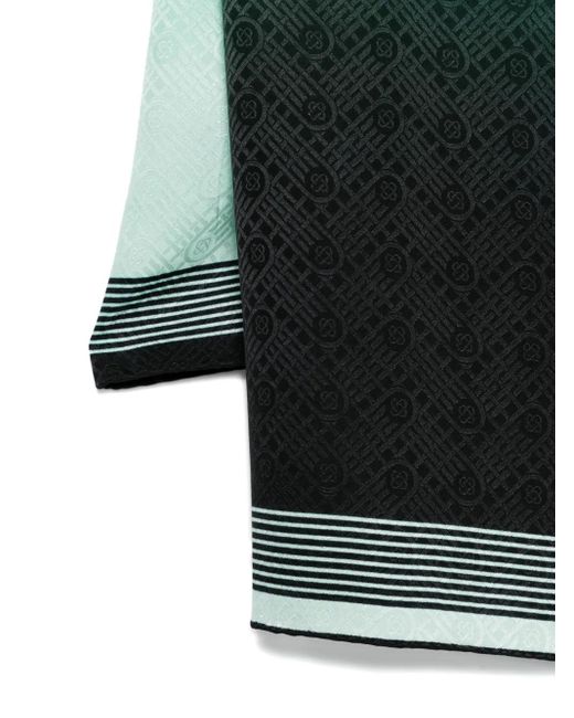 Casablanca Green Monogram-Pattern Scarf for men