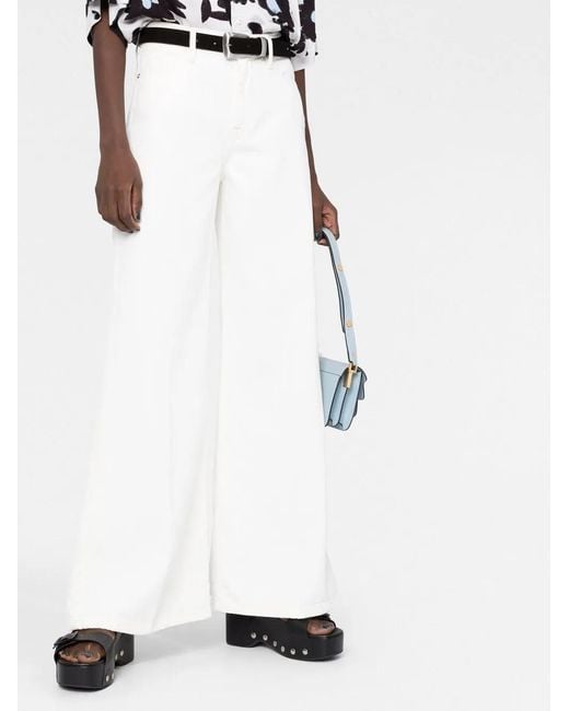 FRAME White Flared Tailored Trousers