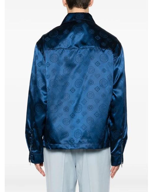 Casablanca Blue Patterned Zip Jacket for men