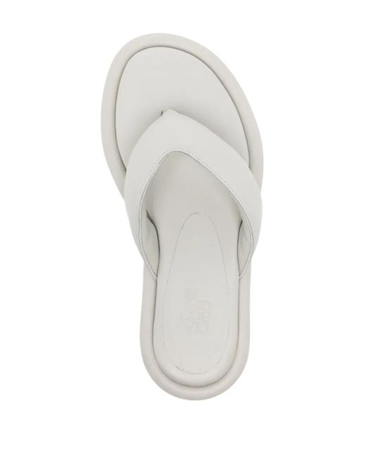 Gia Borghini White Padded Leather Flip-Flops