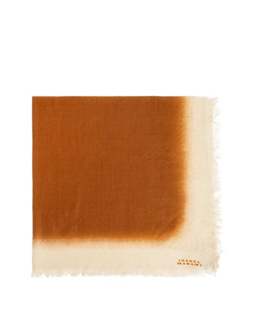 Isabel Marant Brown Aleia Frayed Scarf