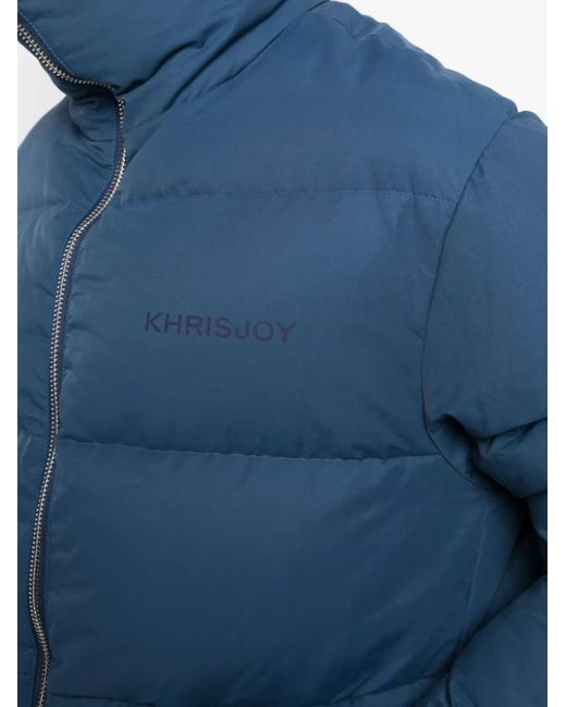 Khrisjoy Blue Logo-Print Padded Jacket for men