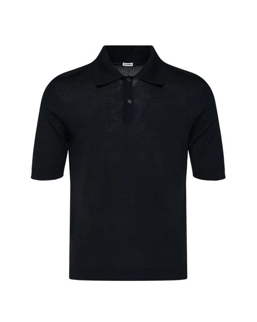 Jil Sander Black Short-Sleeve Knitted Polo Shirt for men