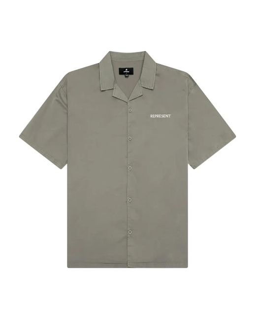 Represent Gray Camp-Collar Shirt for men