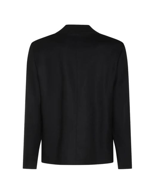 Lardini Black Notch-Lapel Button-Up Blazer for men