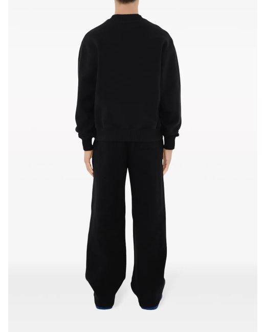 Burberry Black Ekd Embroidered Straight-Leg Trousers for men