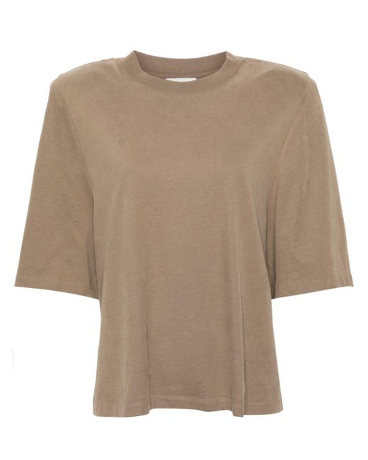 Isabel Marant Natural Ben T-Shirt With Shoulder Pads