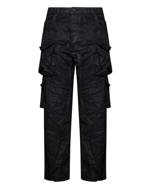 Purple Brand Black Relaxed Double Cargo for men
