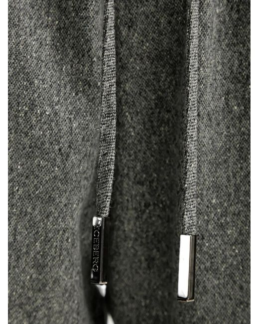 Iceberg Black Drawstring Button Pocket Trousers for men