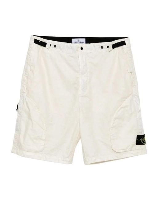 Stone Island Panama Shorts in White für Herren