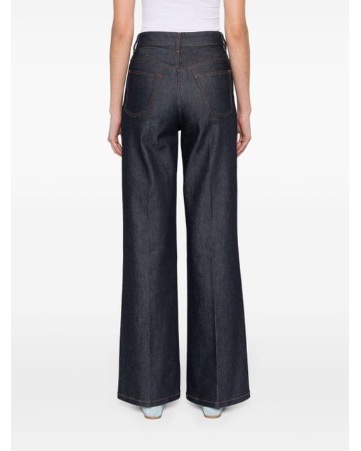 A.P.C. Blue High-Waisted Flared Jeans