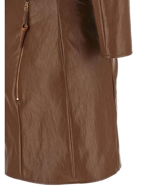 Robe Courte À Revers Crantés Elisabetta Franchi en coloris Brown