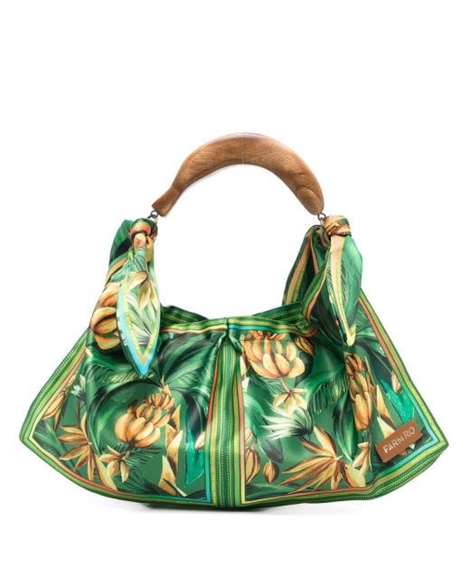 Farm Rio Green Scarf Tote Bag
