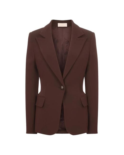 Elie Saab Brown Single-Breasted Blazer