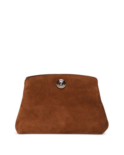 Liffner Brown Pushlock Shoulder Bag