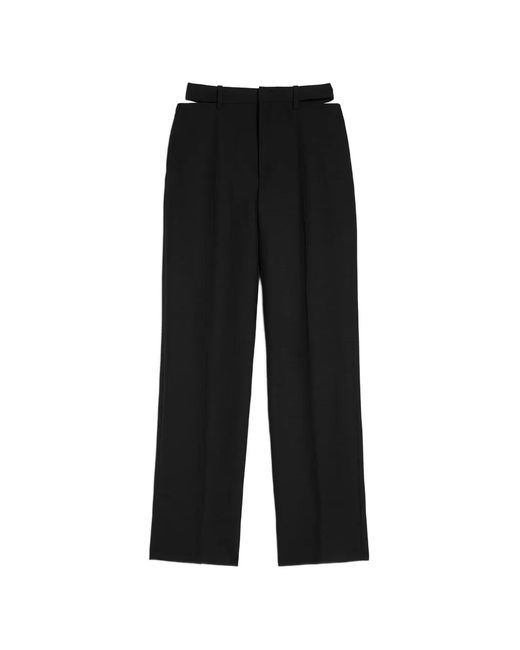 Jil Sander Black Cut-Out Wool Blend Trousers