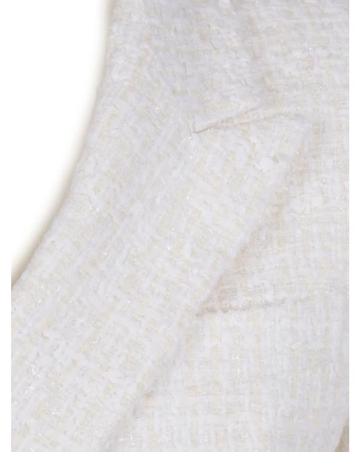 Tagliatore White Tweed Double-Breasted Jacket