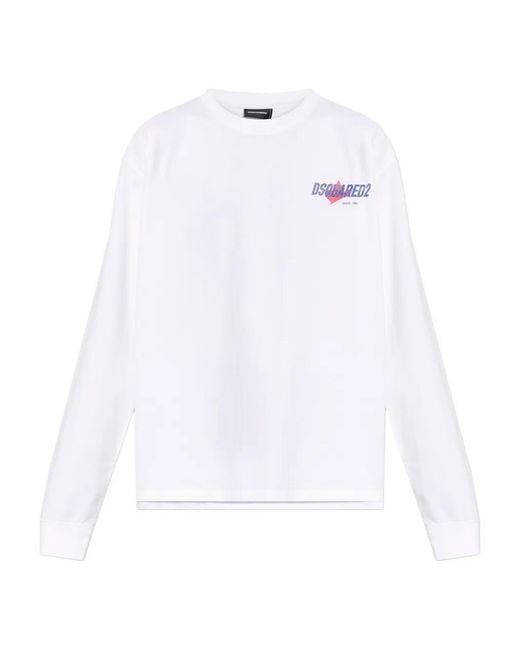 DSquared² White Longsleeve Logo T-Shirt for men