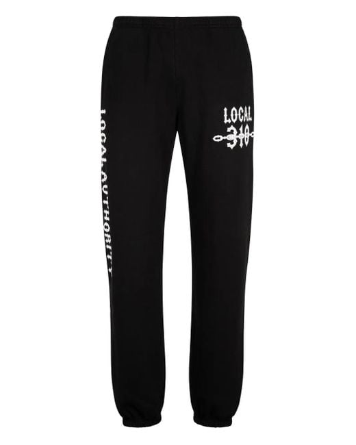 Local Authority Black Chain-Print Track Pants for men