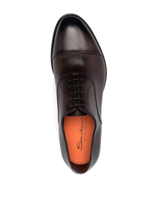 Santoni Almond-toe Oxford Shoes in Brown for Men | Lyst