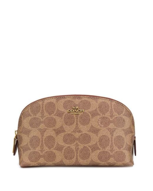 COACH Brown Cosmetic Case In Signature Canvas