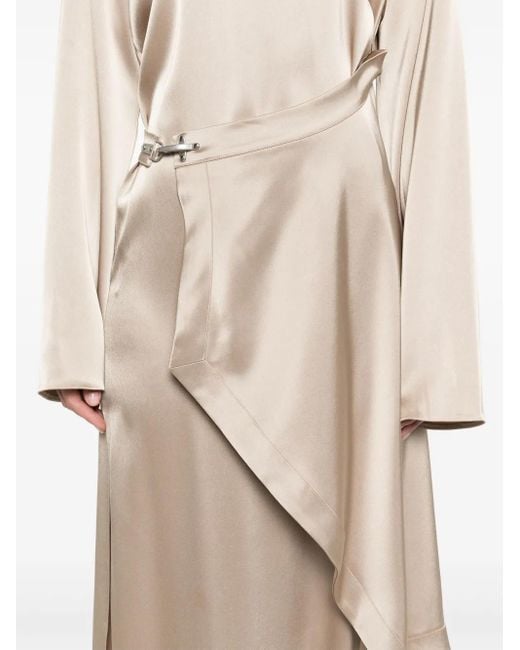 Nanushka Natural Draped Midi Dress