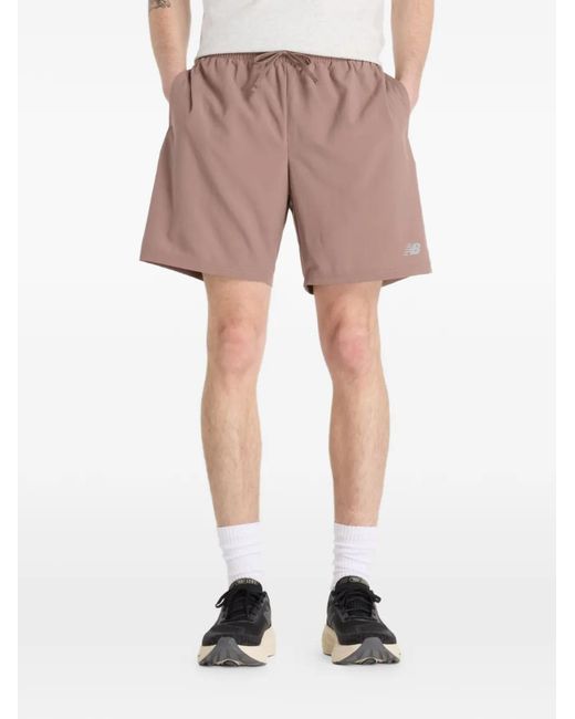New Balance Pink Logo-Detail Shorts for men
