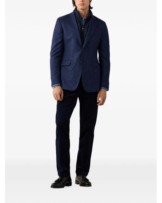 Hackett Blue Single-Breasted Blazer for men