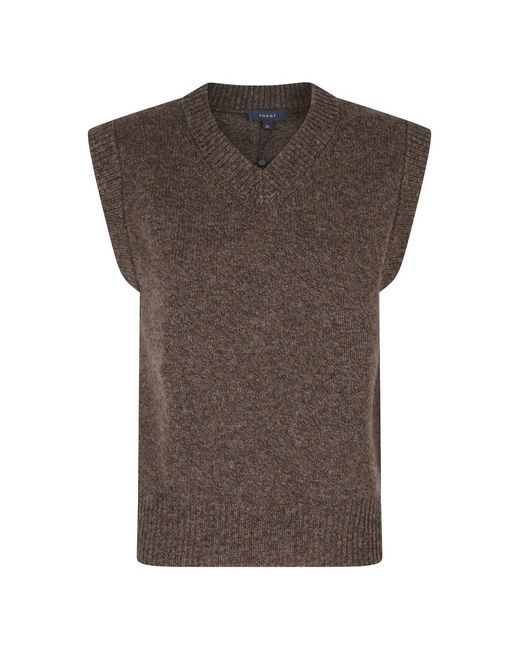 Soeur Brown V-Neck Knitted Vest