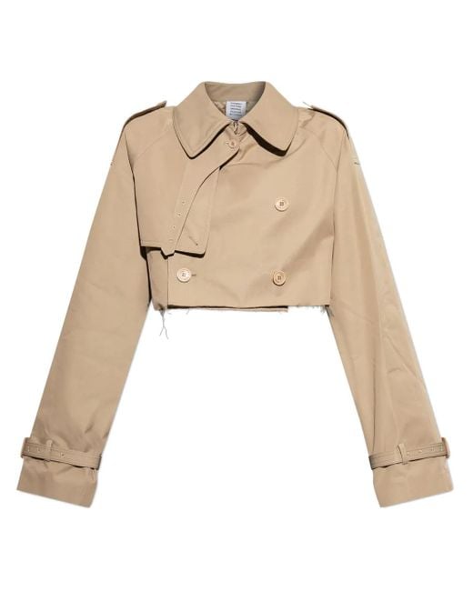 Vetements Natural Cropped Trench Jacket
