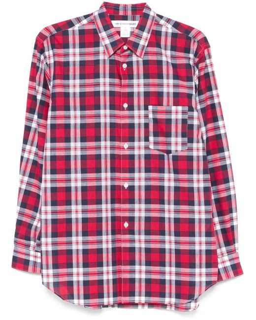 メンズ Comme des Garçons チェック シャツ Red