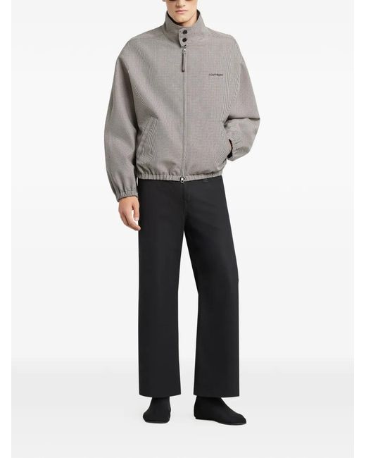 Courreges Gray Zip-Up Pattern Jacket for men