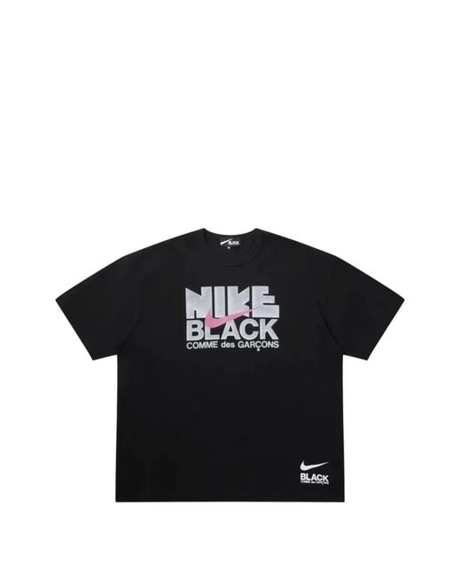 COMME DES GARÇON BLACK Black X Nike Logo-Print Cotton T-Shirt