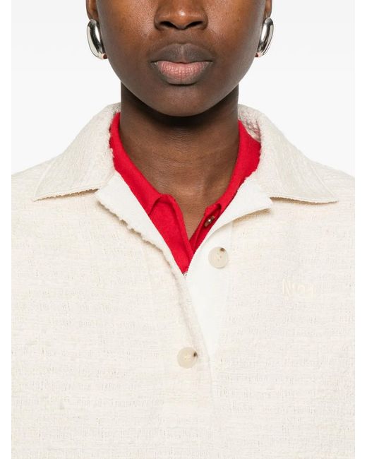 N°21 White Tweed Polo Top