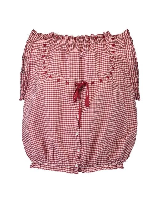 Doen Pink Traveler Gingham Top