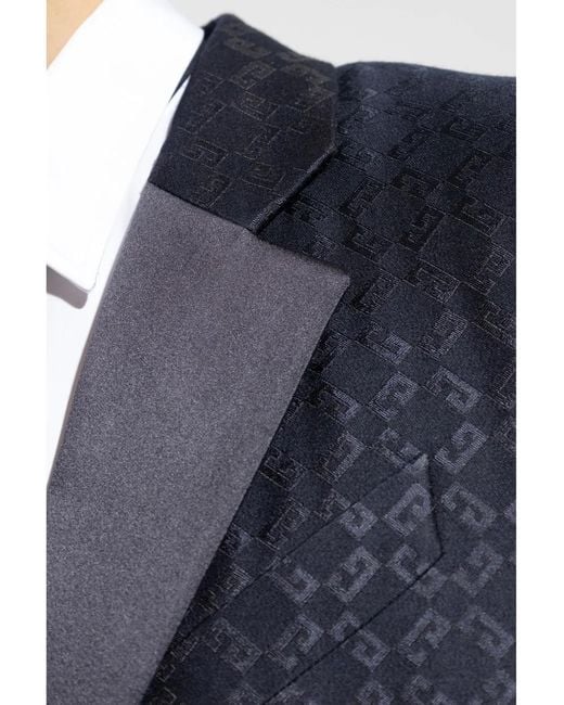 Givenchy Blue Patterned-Jacquard Blazer for men