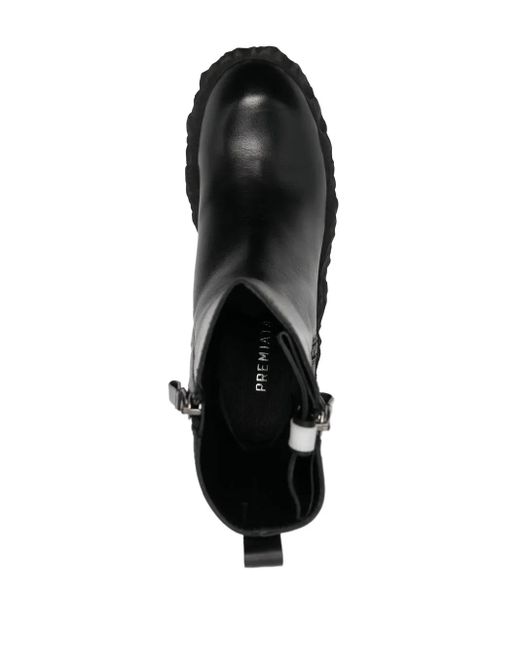 Premiata Black 110Mm Zip-Up Chunky Leather Boots