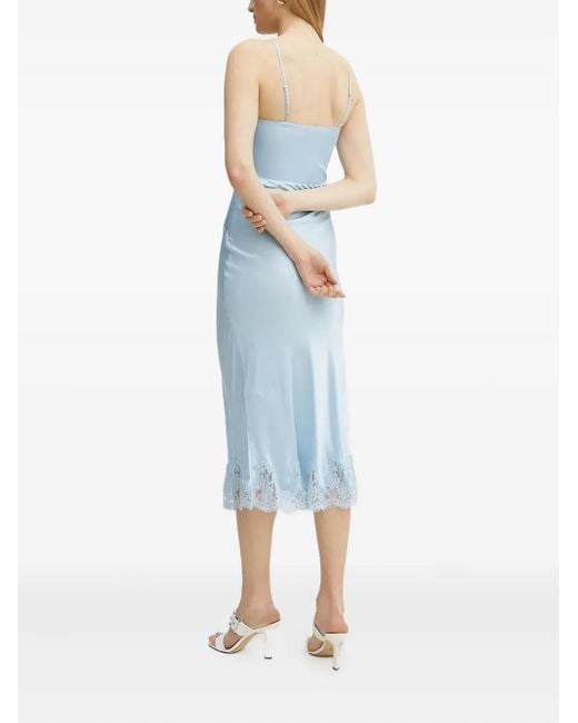 Ermanno Scervino White Lace-Insert Slip Midi Dress