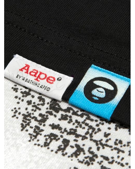 Aape By A Bathing Ape Black Logo Graphic T-Shirt for men