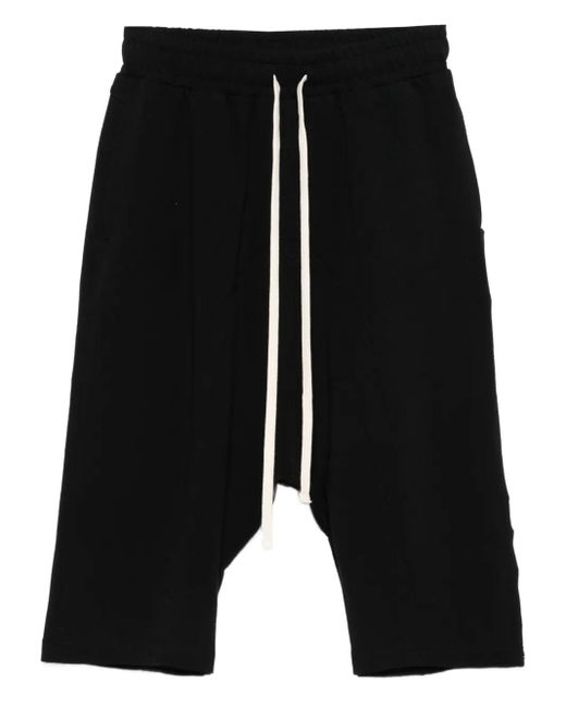 Hamza Black Drawstring Elastic-Waist Shorts for men