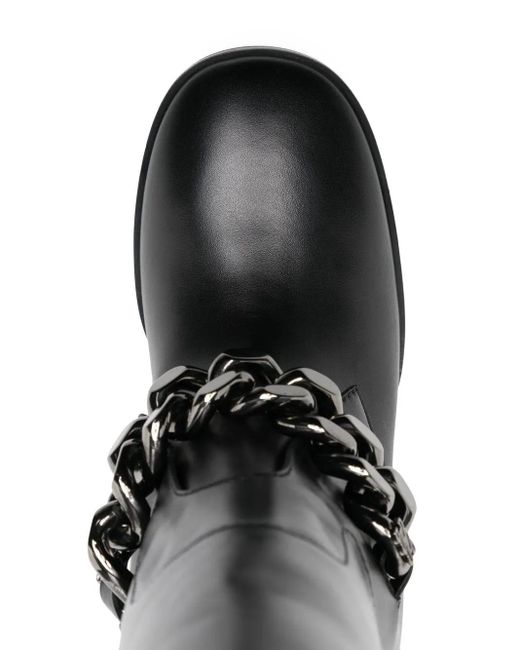 Casadei Black Varenne 100Mm Chain-Link Trim Boots