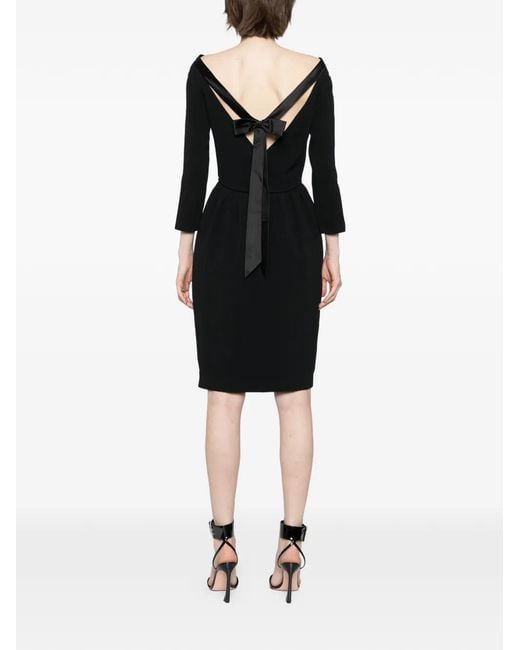 DSquared² Black Cowl-Neck Three-Quarter-Sleeve Dress