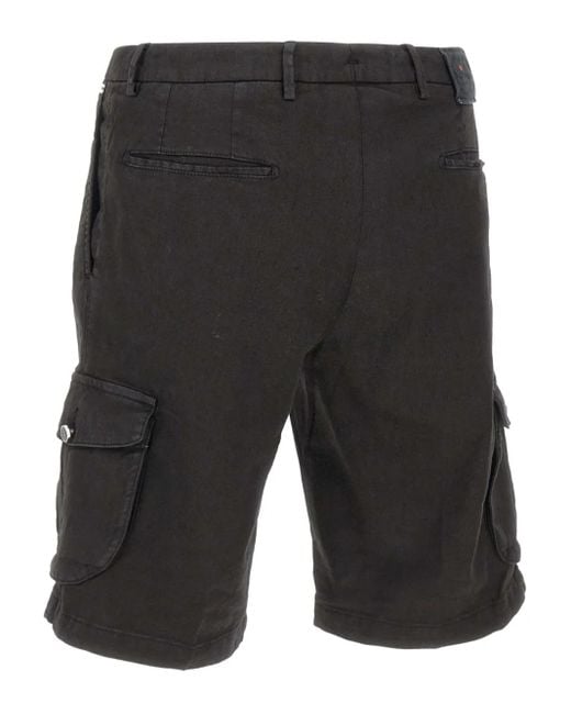 Kiton Gray Cargo-Pocket Button Shorts for men