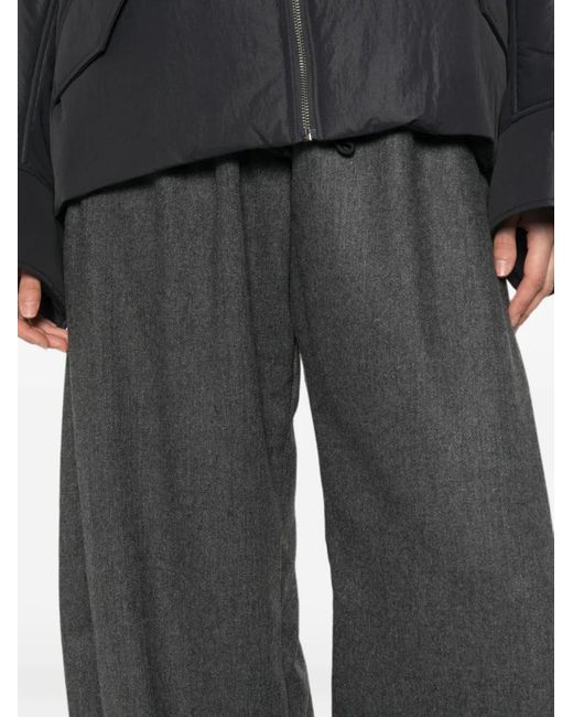 Thelatest Gray Elasticated Wide-Leg Trousers