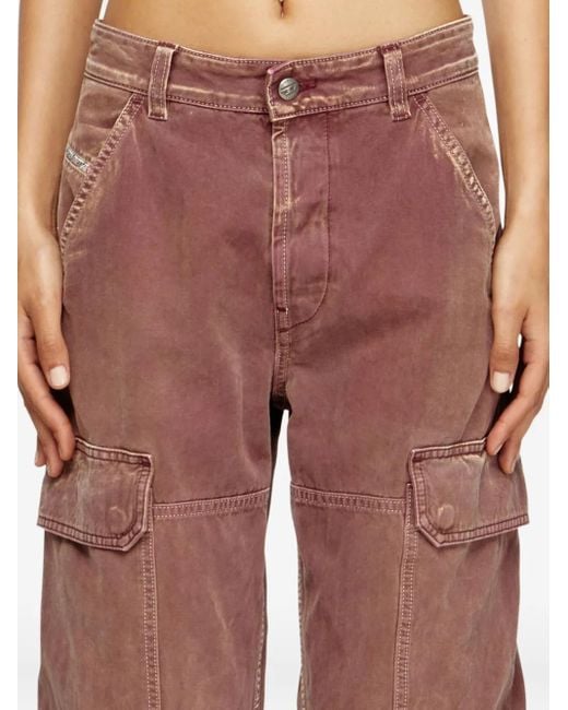 DIESEL D-pot ストレート カーゴジーンズ Red