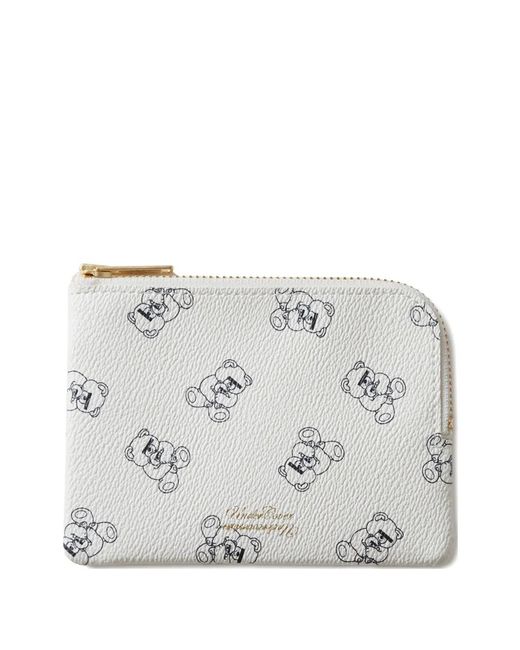 Undercover Gray Teddy-Print Zip-Around Purse