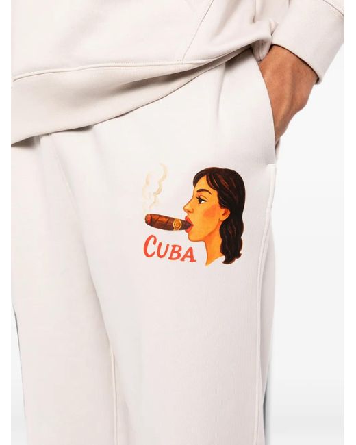 Melt White Graphic-Print Track Pants for men