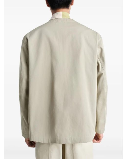 LEMAIRE ノーカラーシャツ ジャケット メンズ Lemaire ノーカラー シャツジャケット ホワイト | Lyst